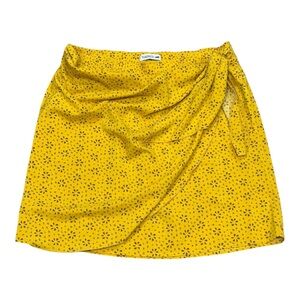 Toad&Co Yellow Wrap Mini Skirt